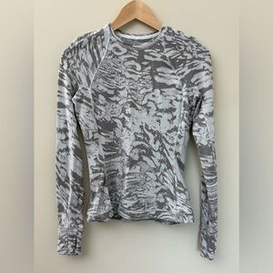 Lululemon It’s Rulu Run Long Sleeve Top Liquidize Camo Gray Size 4